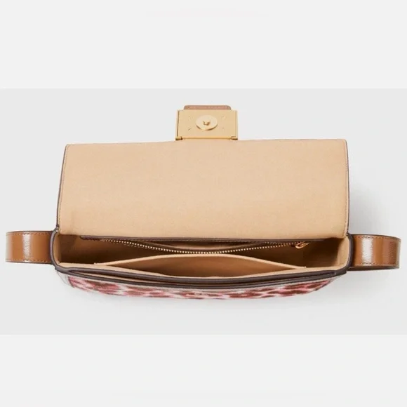 Kate Spade Katy Shoulder Pink Leopard Calf Hair Brown Leather K8969 Leopardo - Picture 4 of 9